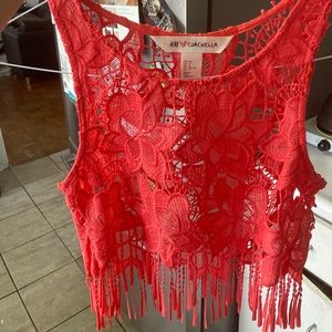 Coral Floral Coachella tank ✌️💕